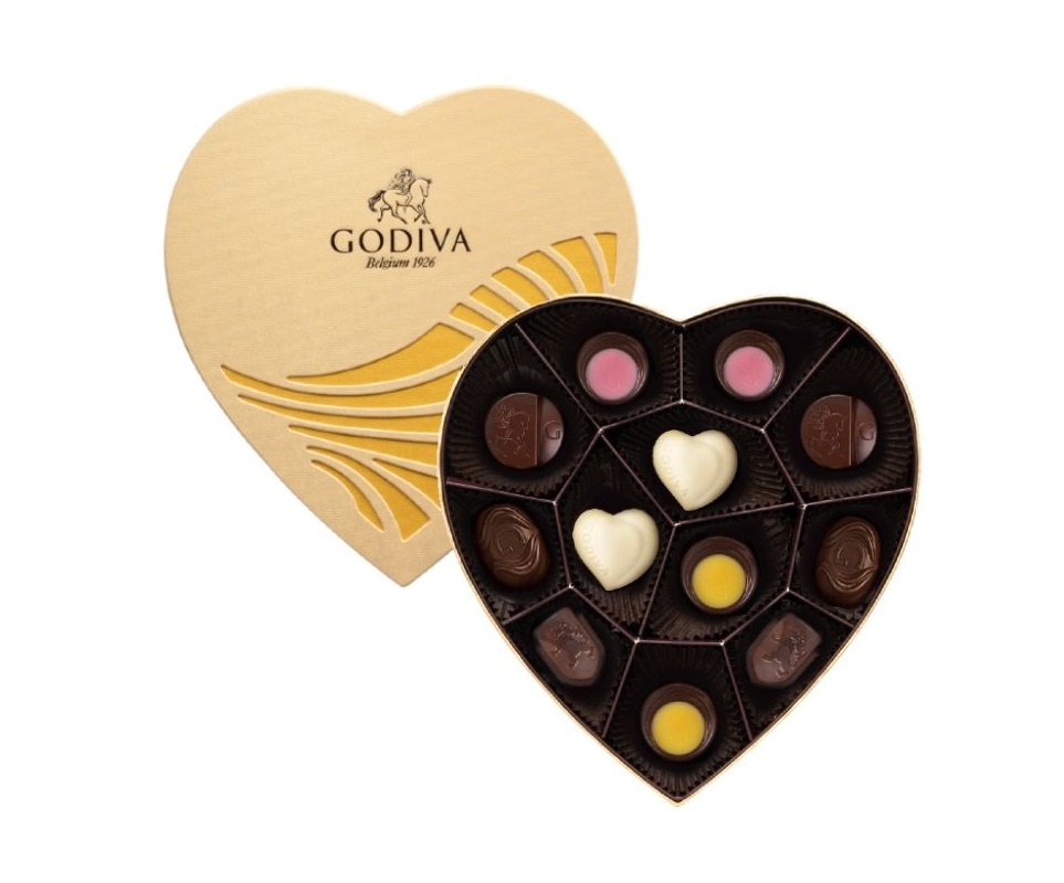 Gold Collection Chocolate Heart Gift Box 12pcs